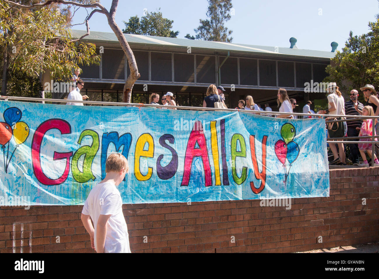 Australian primary school annual fete and fair day for students,children,teachers and parents, North Sydney,Australia Stock Photo