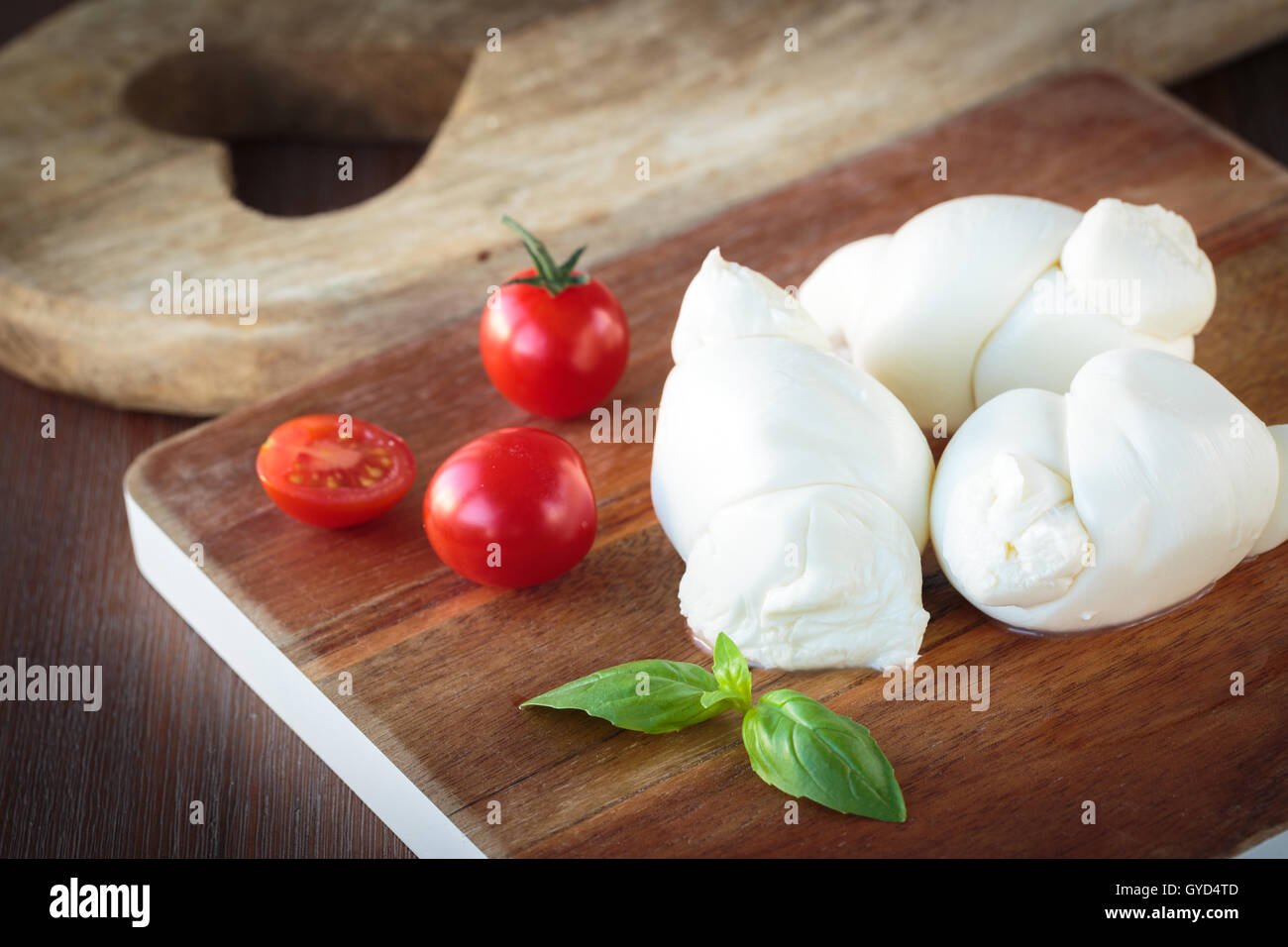 Delicious italian mozzarella cheese made with fresh milk Stock Photo
