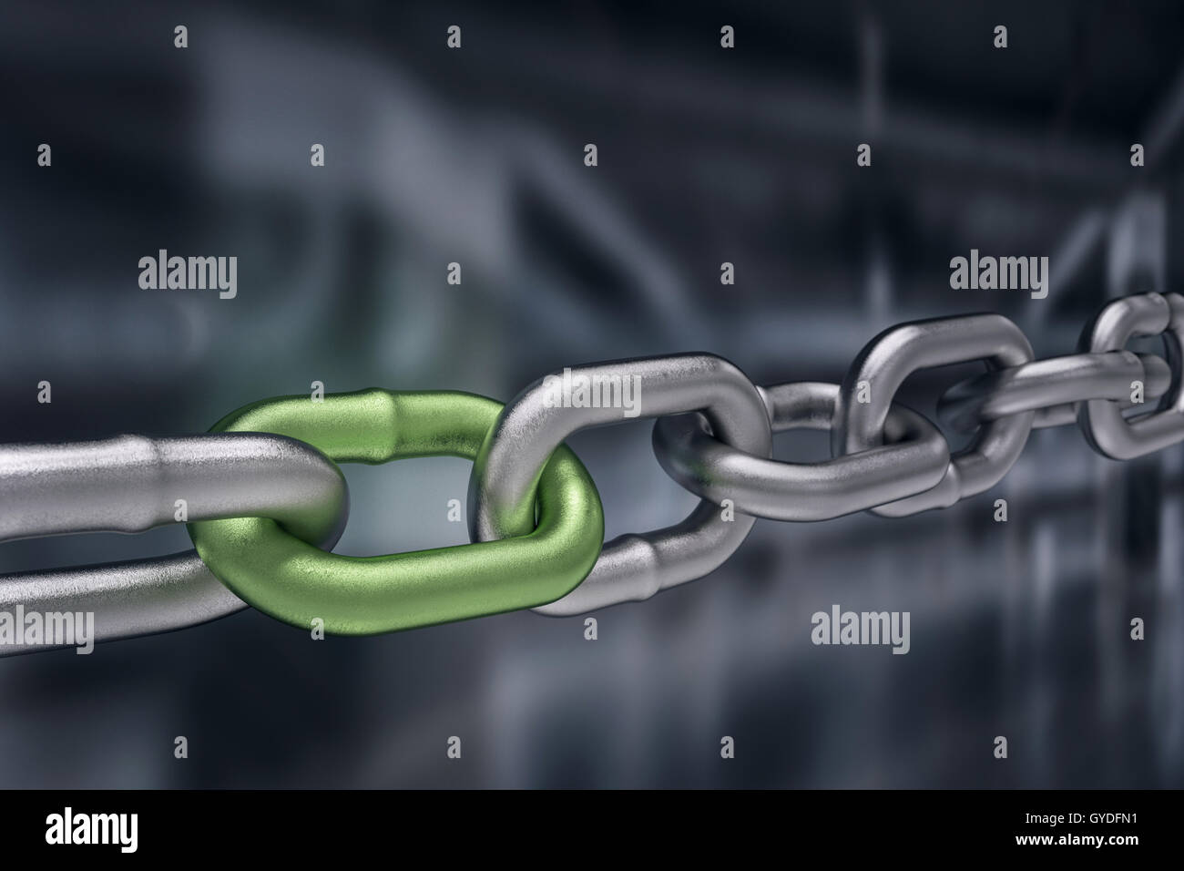 Green different link,3d rendering Stock Photo