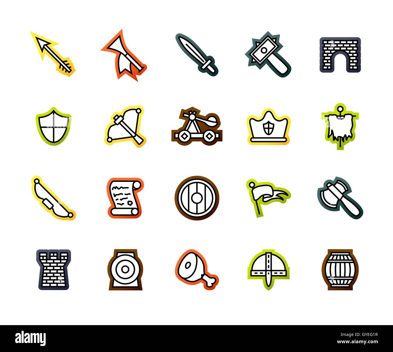 Outline icons thin flat design, modern line stroke style Stock Vector ...