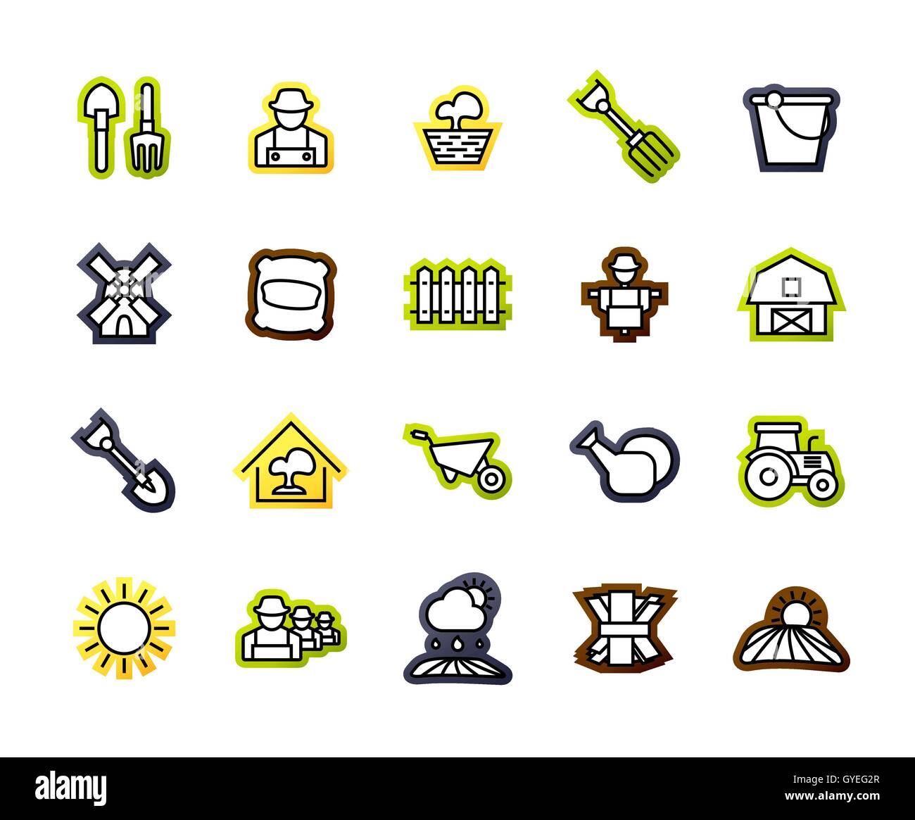 Outline icons thin flat design, modern line stroke style Stock Vector ...