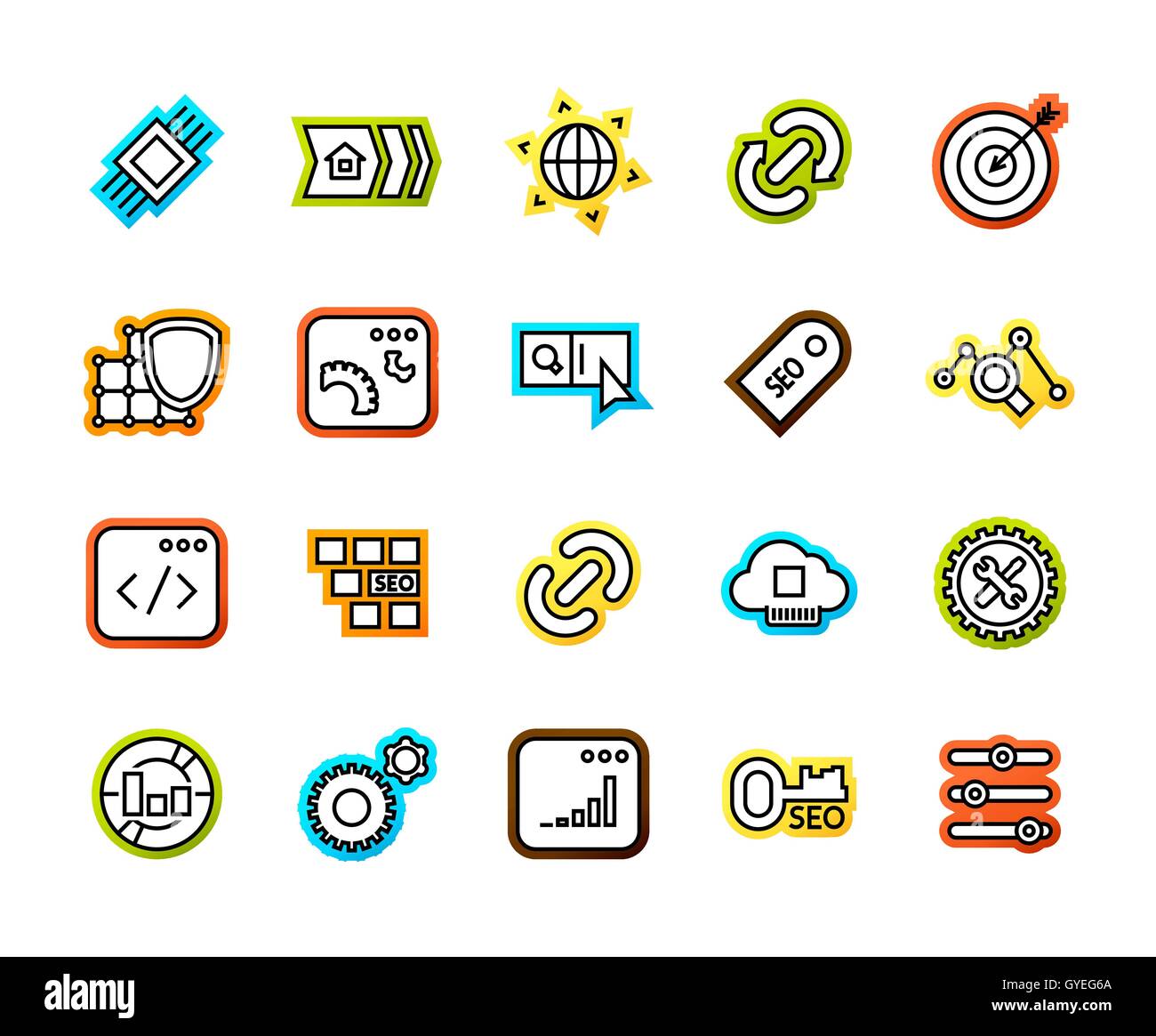 Outline icons thin flat design, modern line stroke style Stock Vector ...