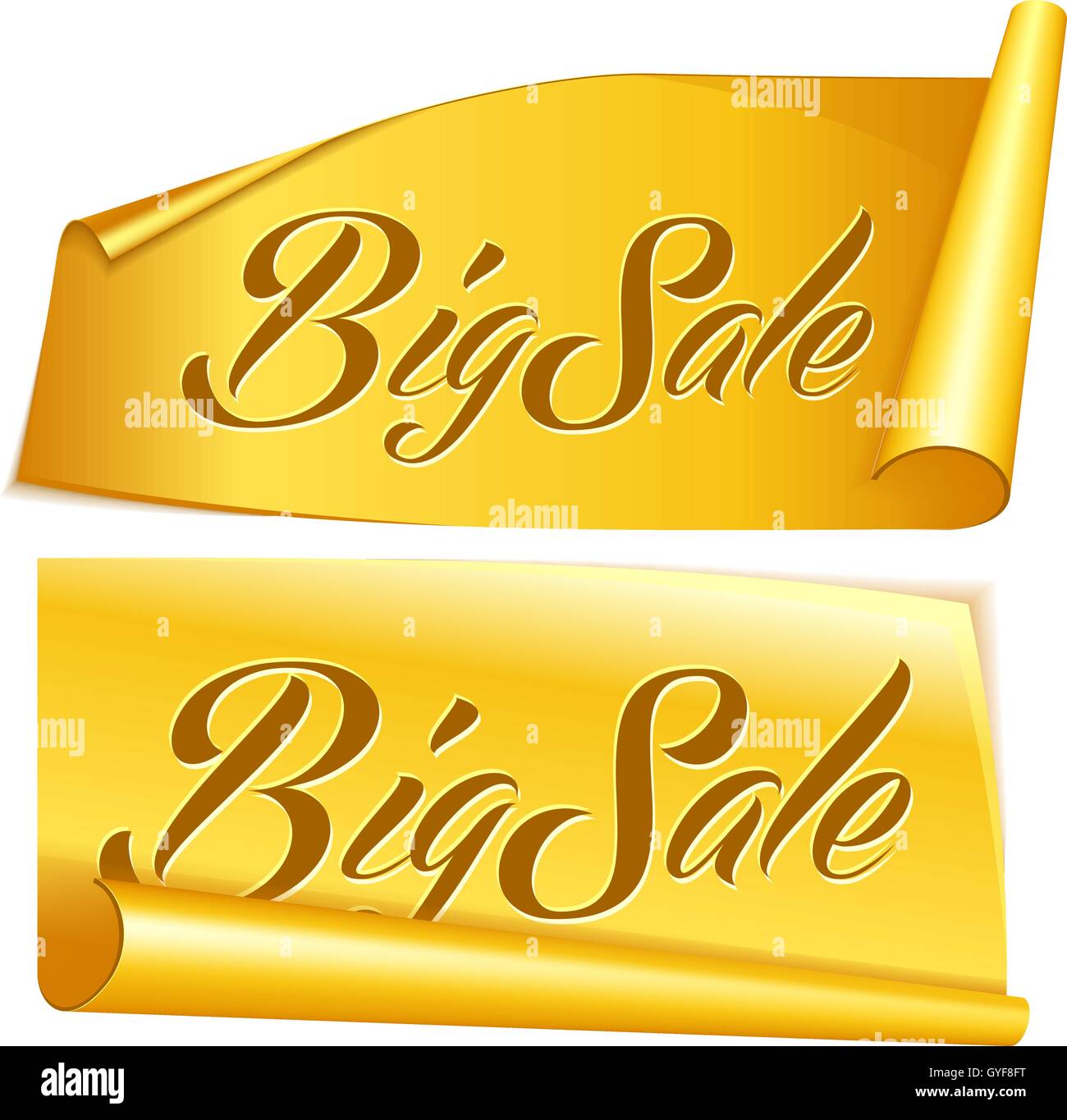 Gold ribbon set Stock Vector Image & Art Alamy