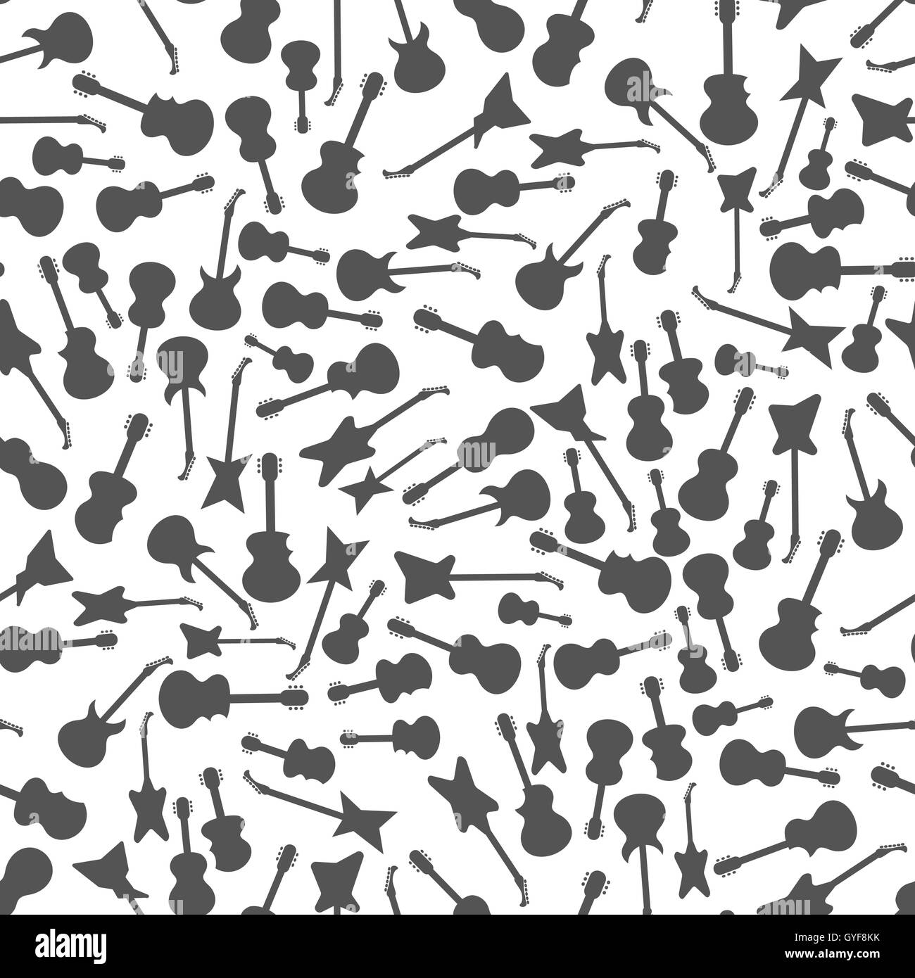 Guitar Silhouettes Seamless Pattern Stock Vector Image & Art - Alamy