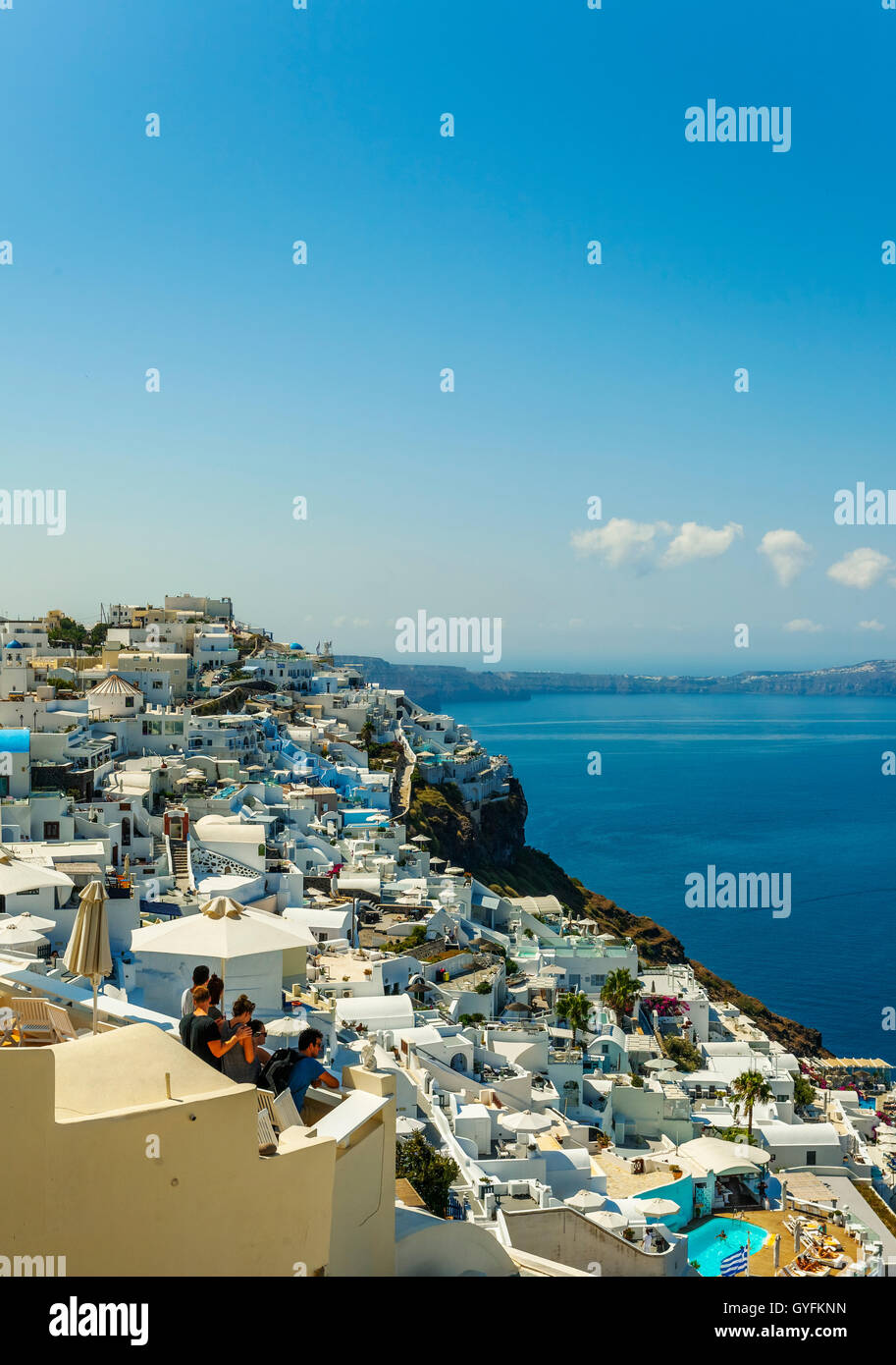 Thira, Fira, Santorini, from Firostefani, Greece Stock Photo