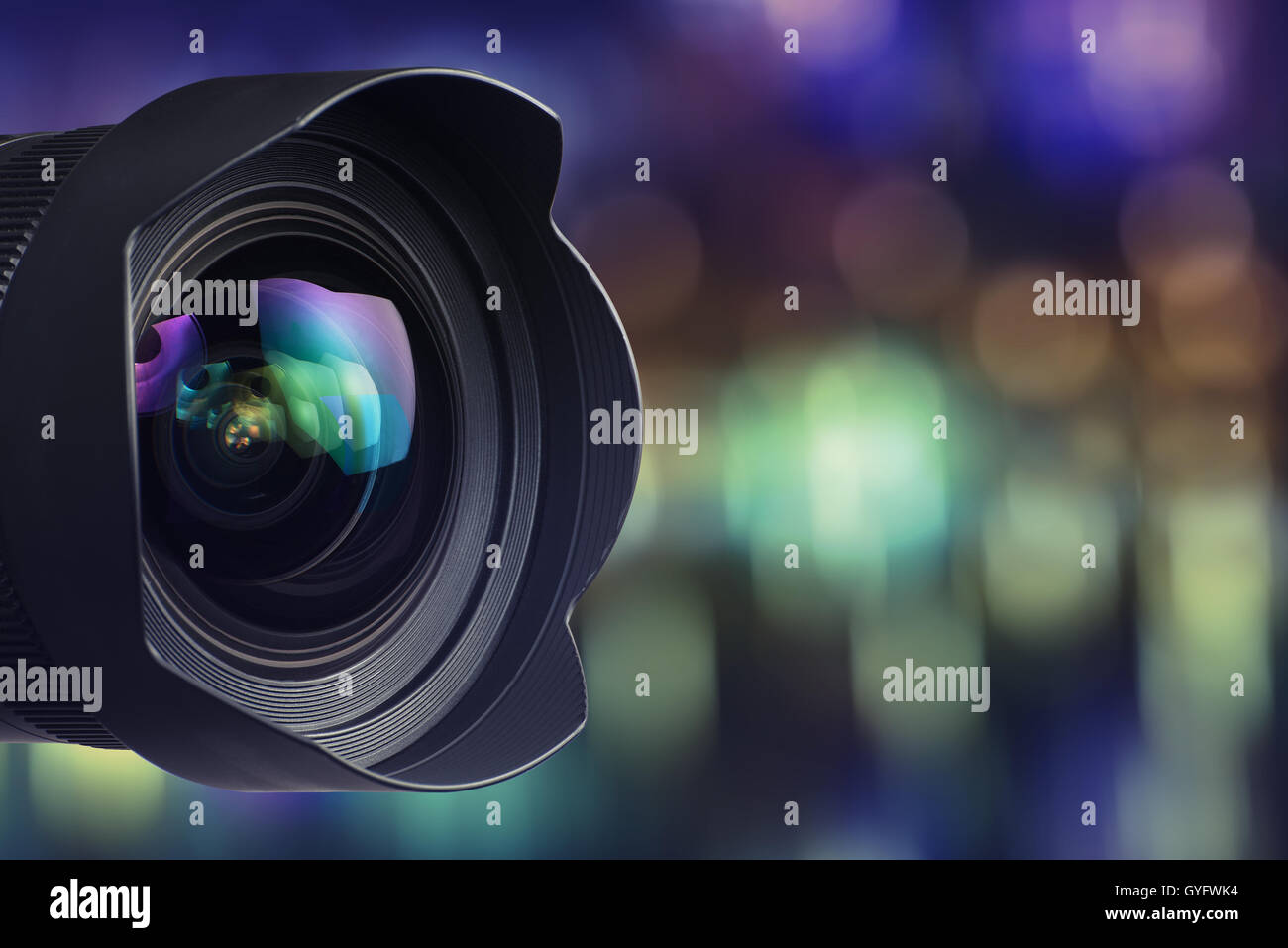 Camera Lens with bokeh Background Stock Photo Alamy
