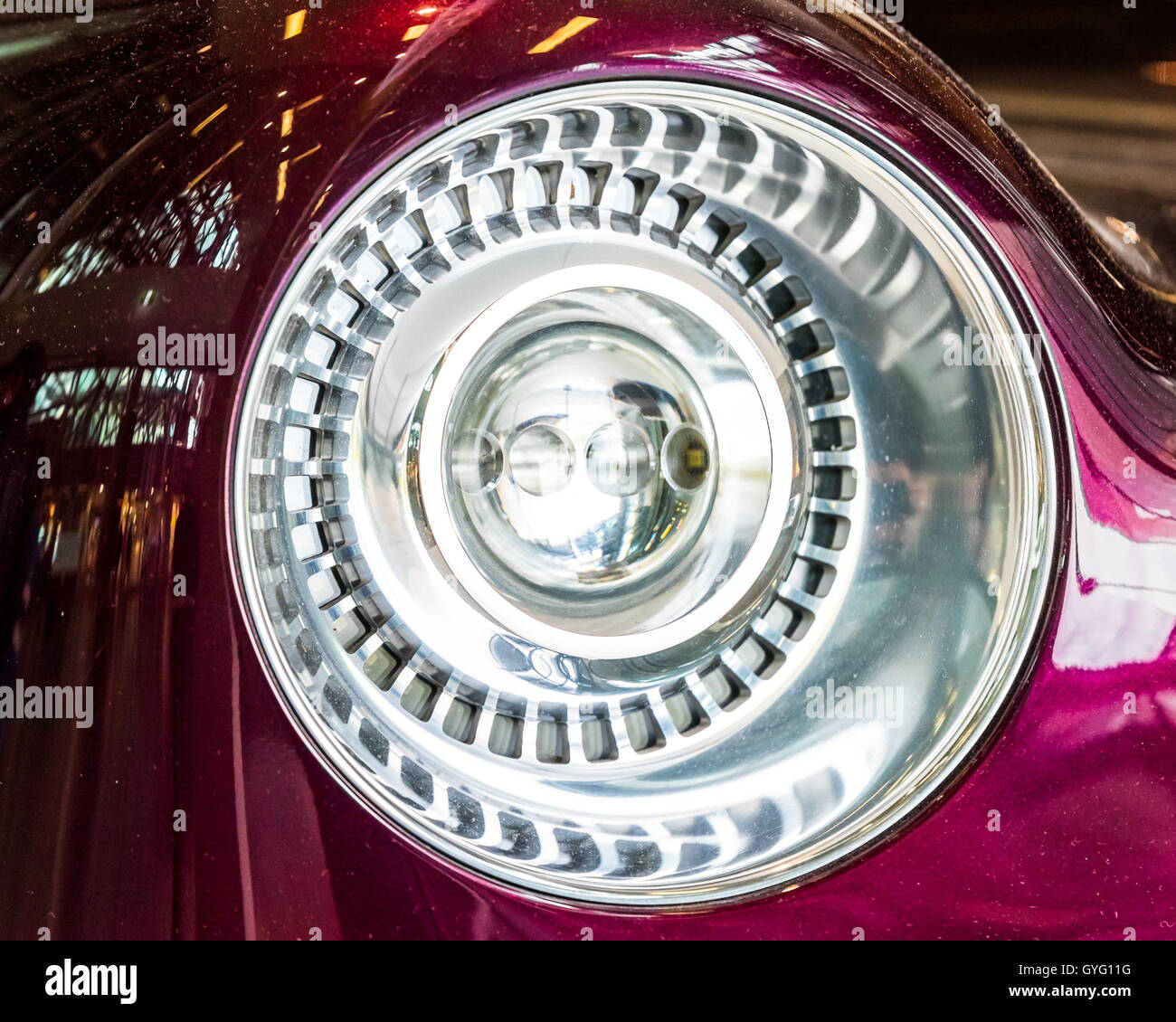 Close-up of headlight of Holden classic car Stock Photo