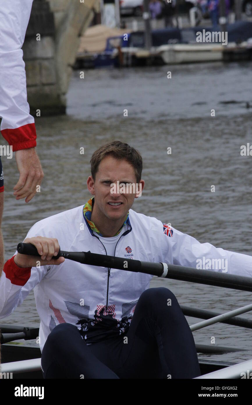 Matt Langridge of Team GB Rowing Team in Henley on Thames Stock Photo