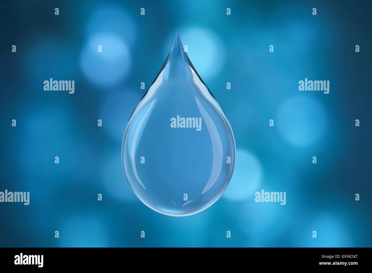 Crystal water drop,3d rendering Stock Photo