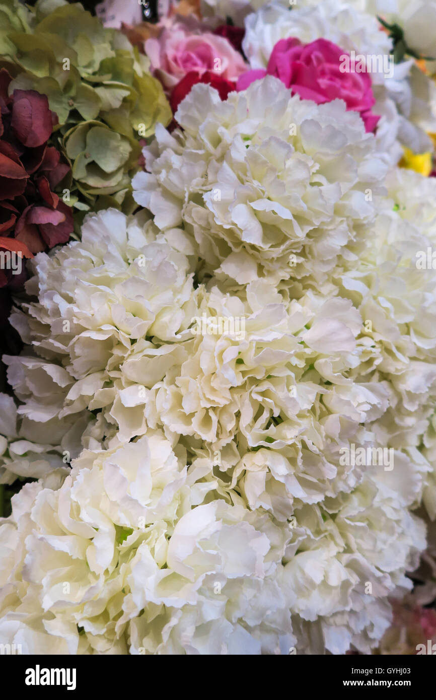Silk Flower Display Stock Photo