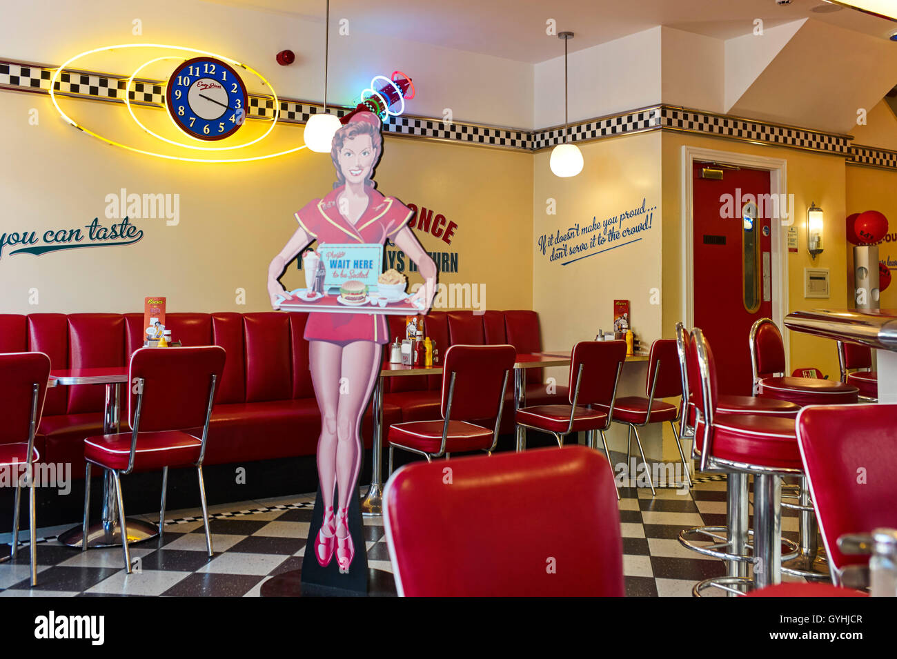 Ed’s diner in Liverpool inside Stock Photo - Alamy