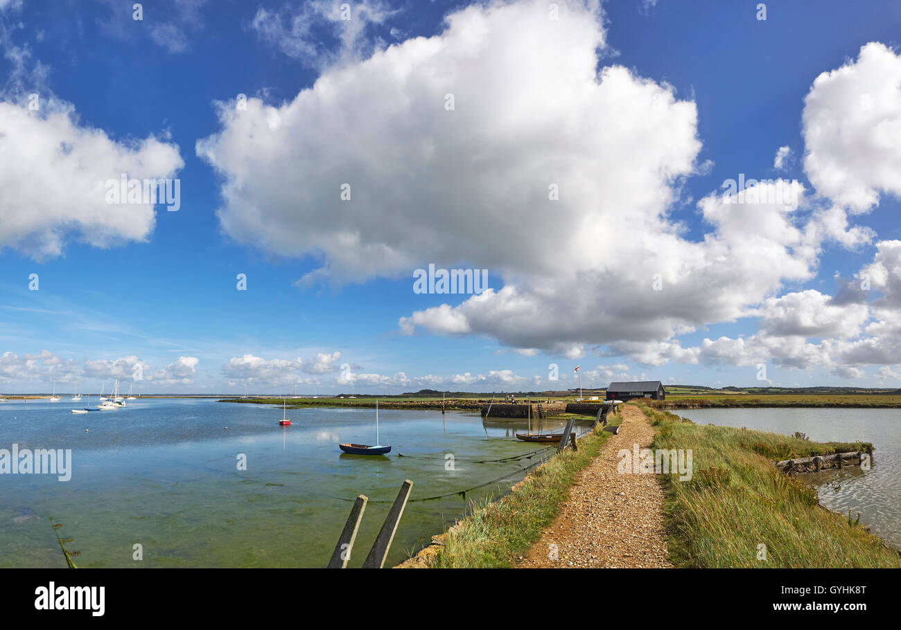 Wootton creek Isle of Wight tidal creek into the Solent panorama Stock Photo