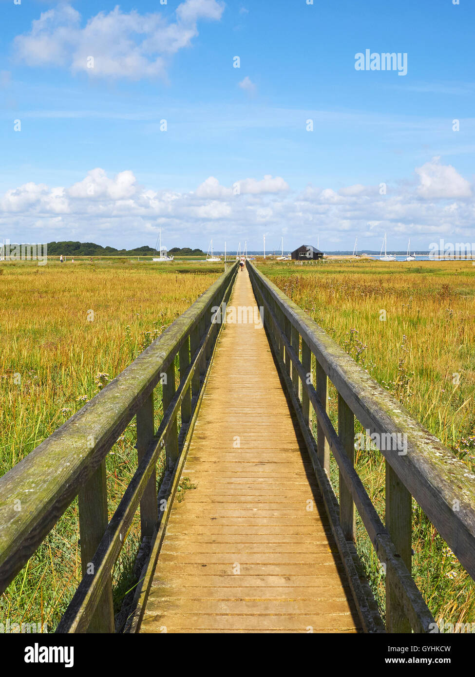 Wootton creek walkway Isle of Wight tidal creek into the Solent and nature reserve Stock Photo
