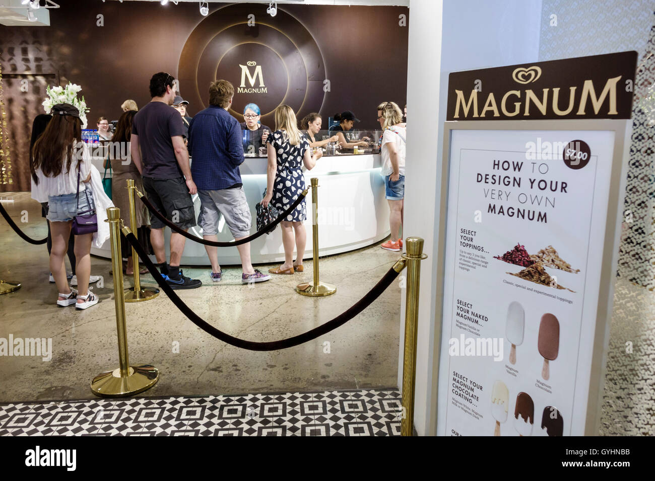 New York City,NY NYC,Lower Manhattan,SOHO,Magnum Dipping Bar,ice cream