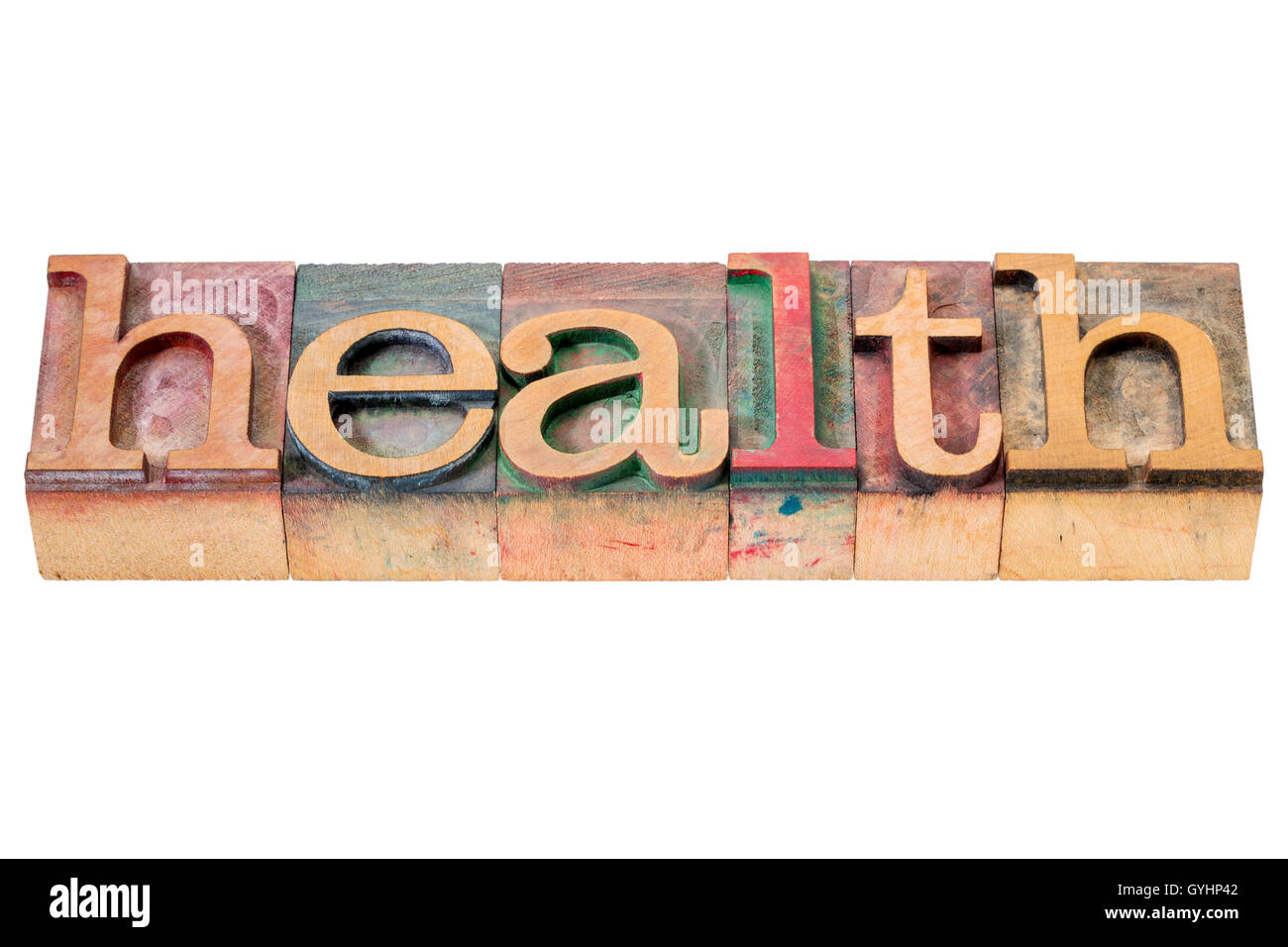 health banner - isolated word abstract in letterpress wood type blocks Stock Photo