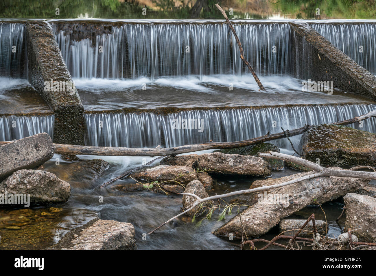 one of numerous diversion water diversion dams on the Poudre RIver in