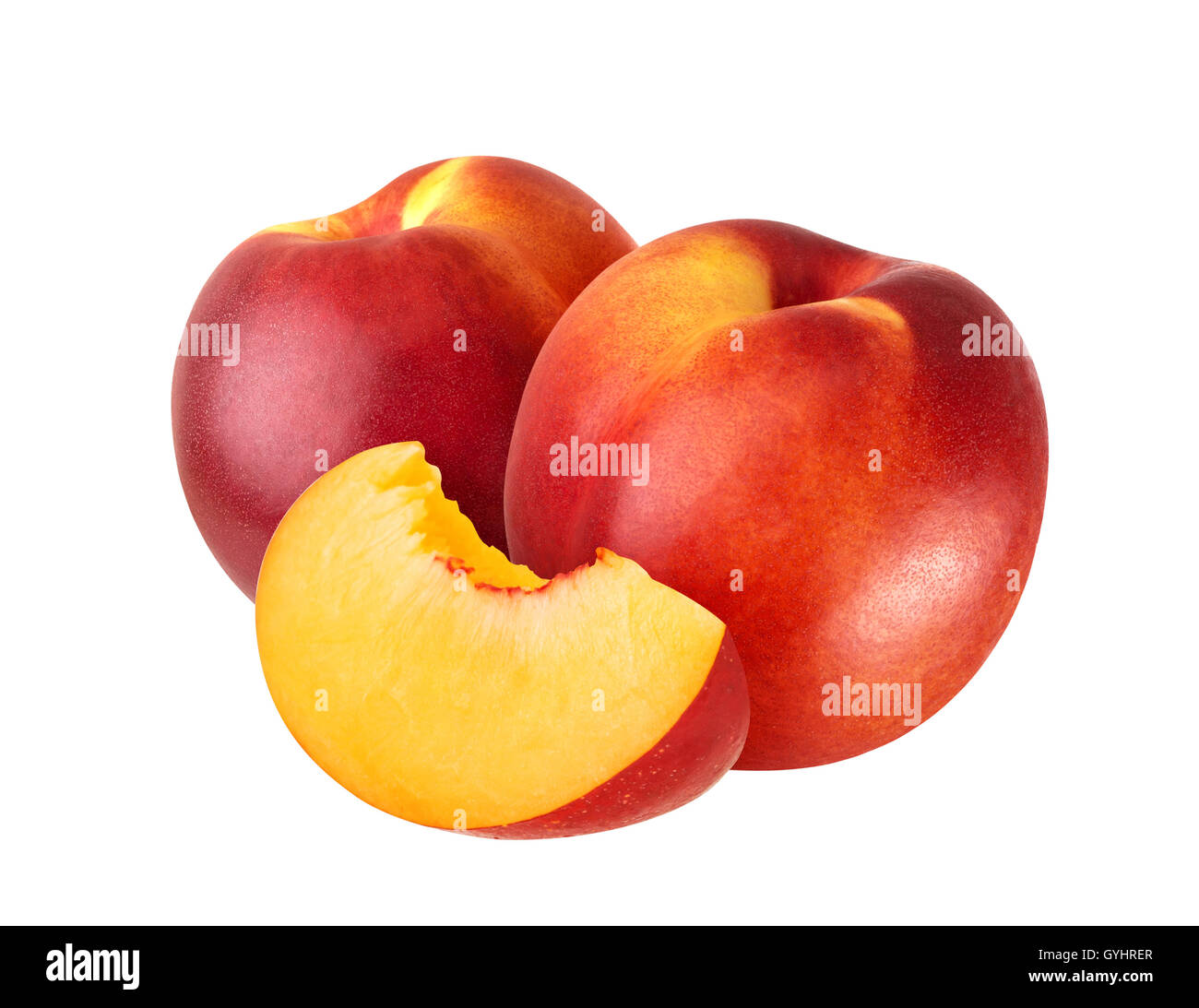 Nectarine fruit isolated on white background cutout Stock Photo