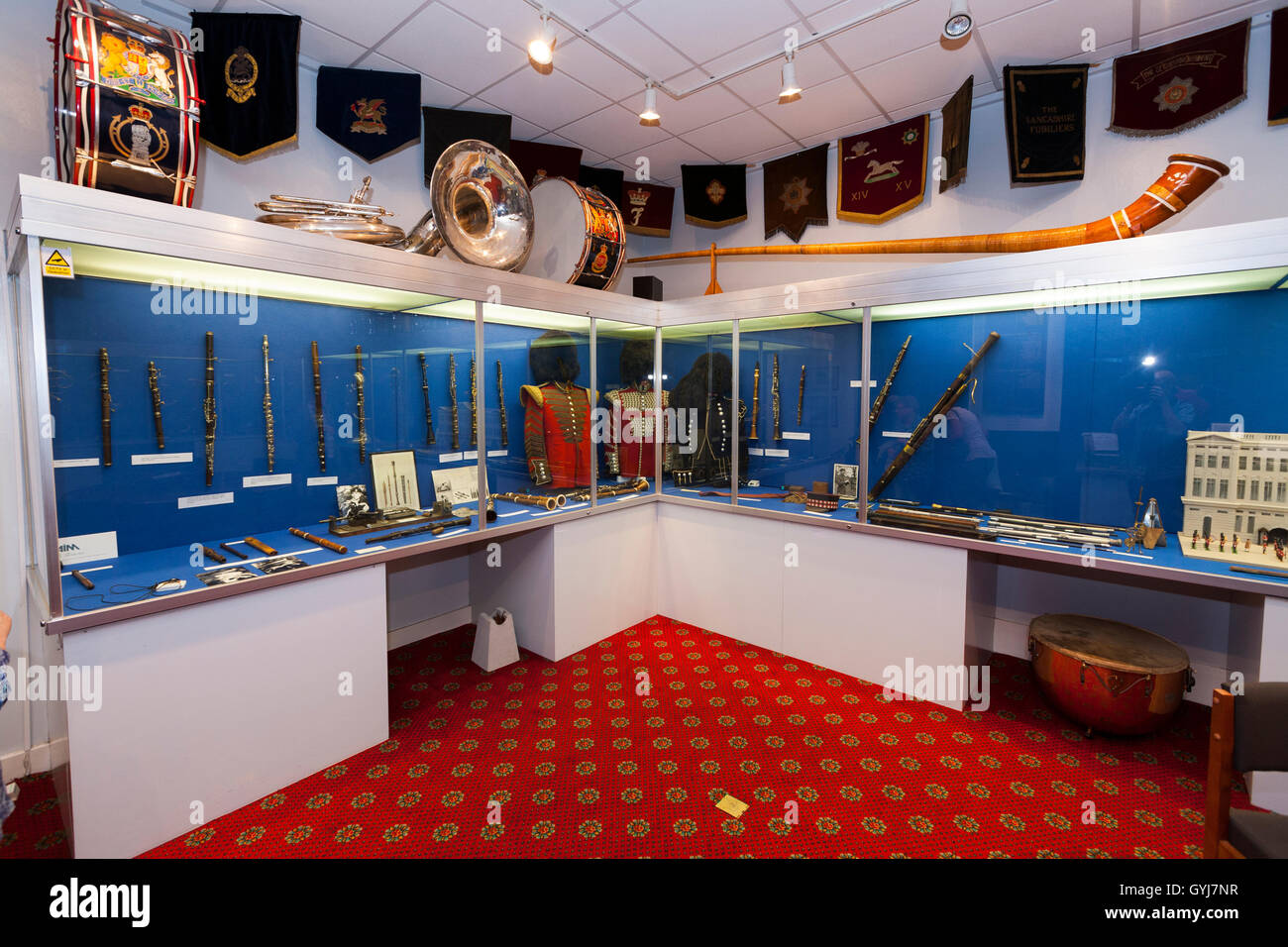Inside / interior of the Museum of Army Music. Kneller Hall, Whitton, Twickenham. UK Stock Photo