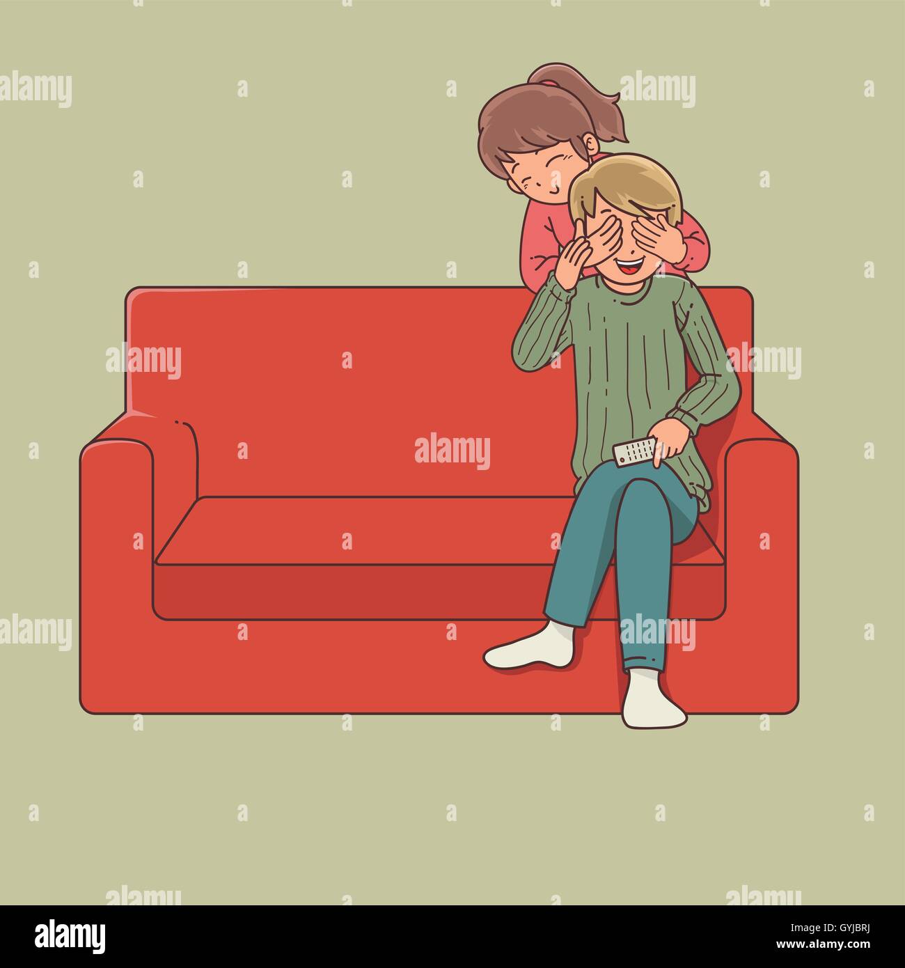 Couple on couch 2 Stock Vector Image & Art Alamy