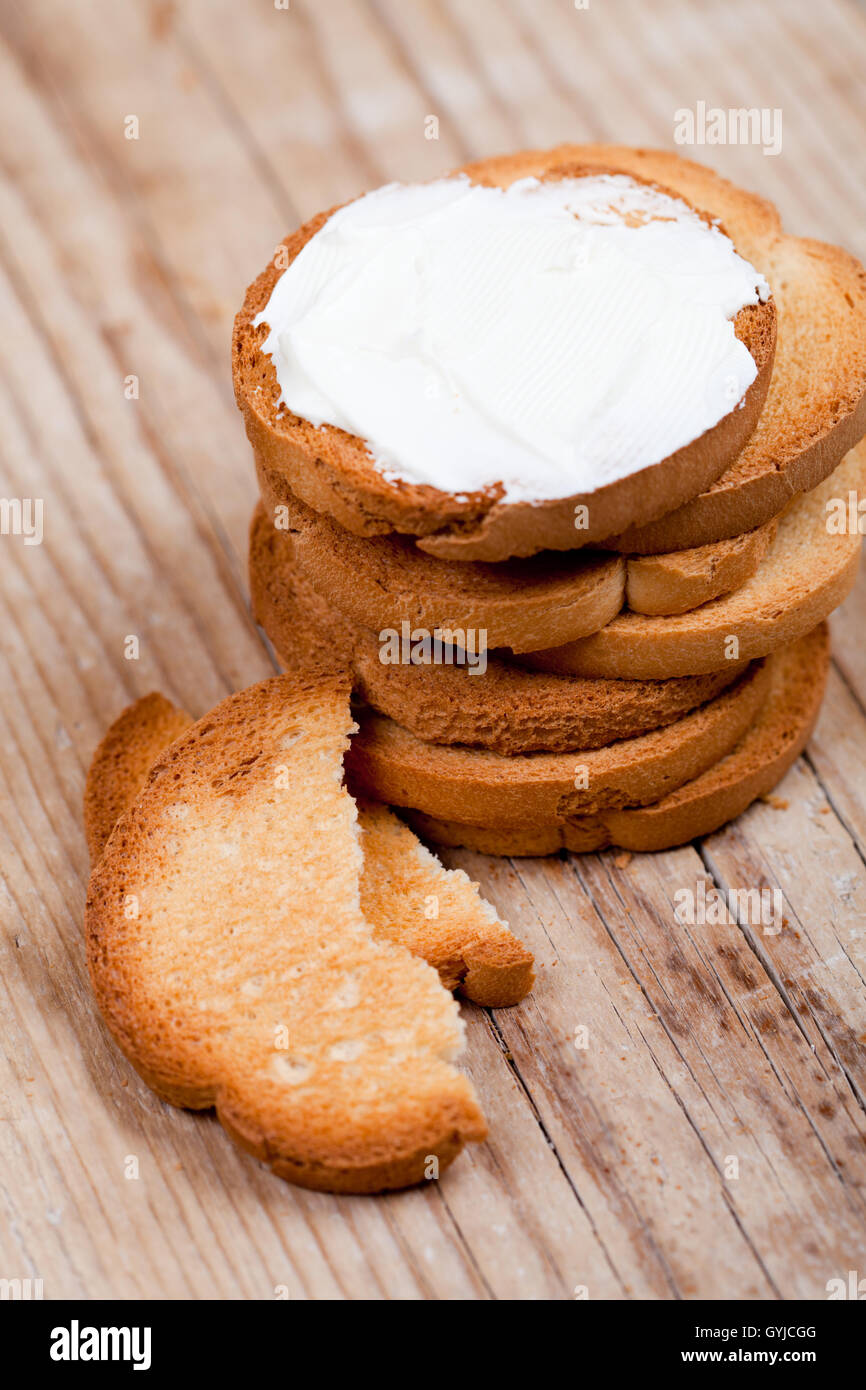 snack crackers with cream cheese Stock Photo Alamy