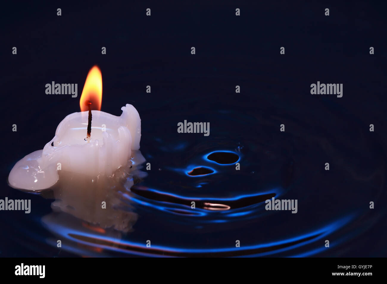 Candle In Water Stock Photo Alamy