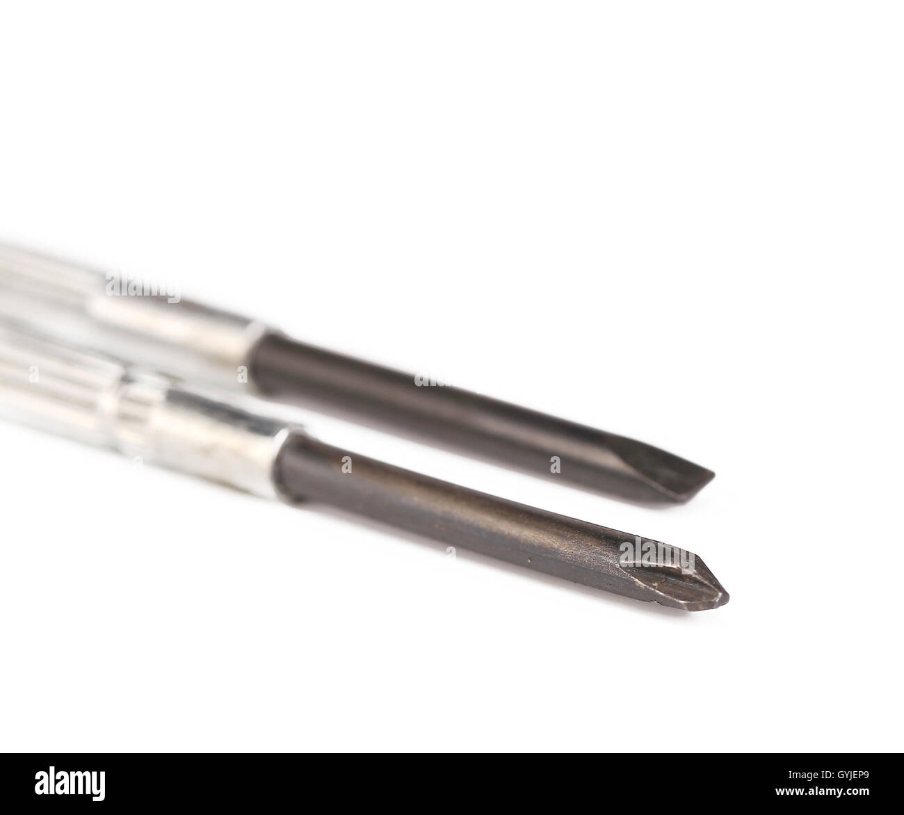 Tip Close Close up of two screw tips Stock Photo - Alamy