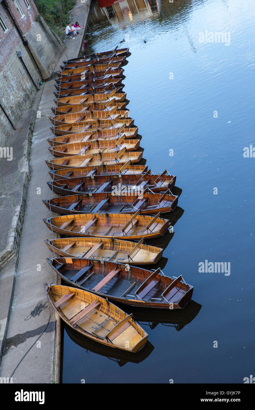 Hire boats on River Wear Durham Stock Photo