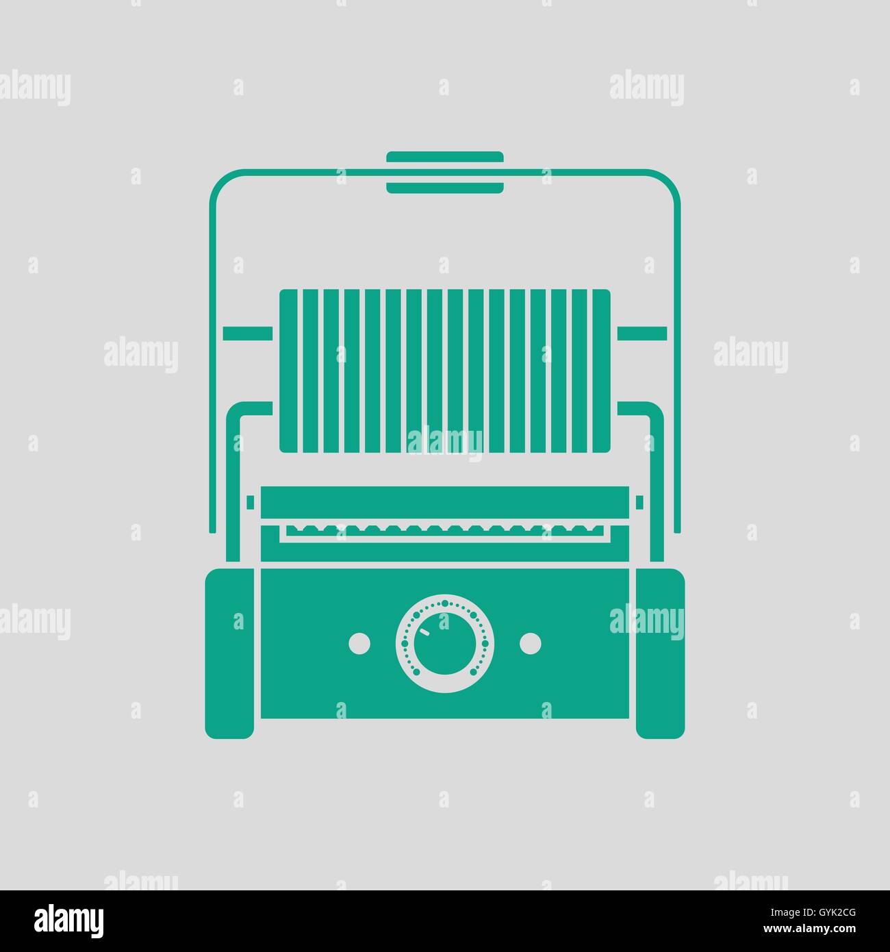 Kitchen electric grill icon. Gray background with green. Vector ...