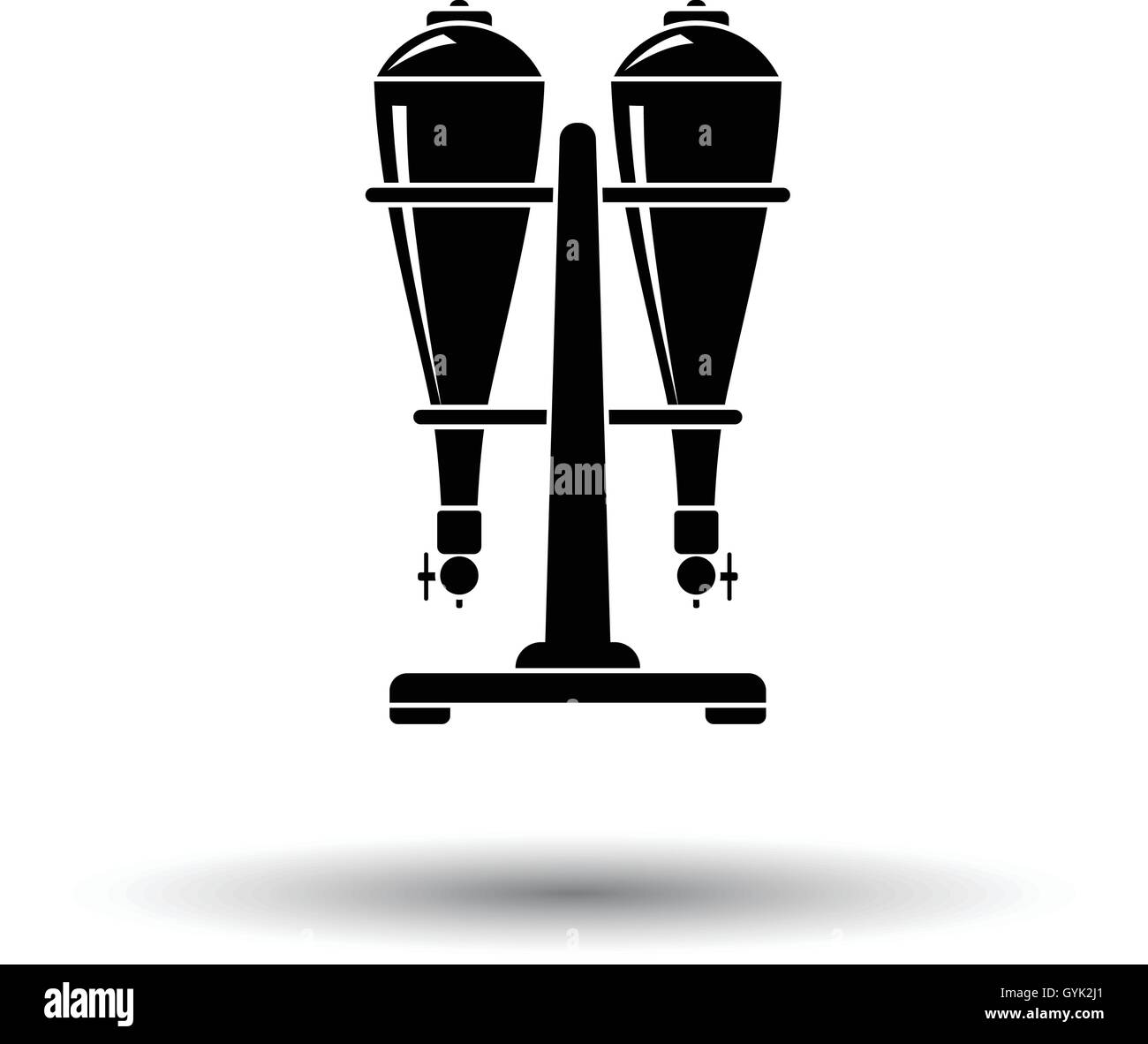 Soda siphon equipment icon. White background with shadow design. Vector illustration. Stock Vector