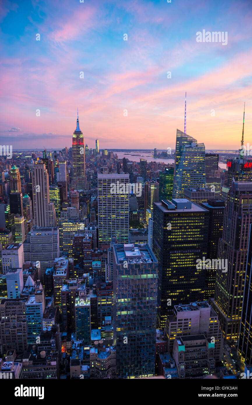 NEW YORK CITY SEPTEMBER 3, 2016 The bright neon lights of Times
