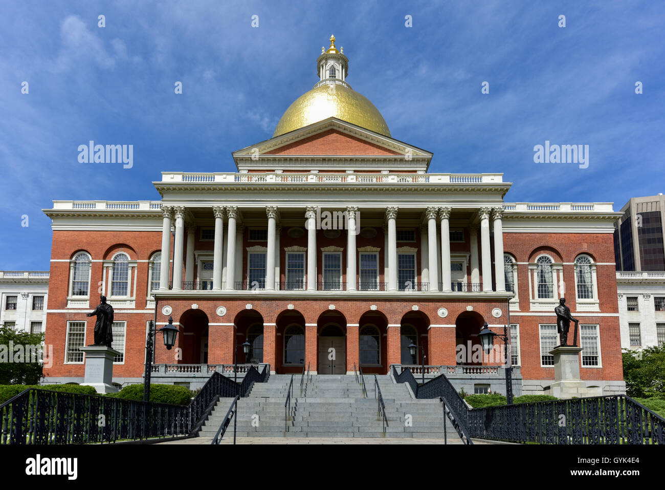 The Massachusetts State House, also called Massachusetts Statehouse or the 'New' State House in Boston. Stock Photo