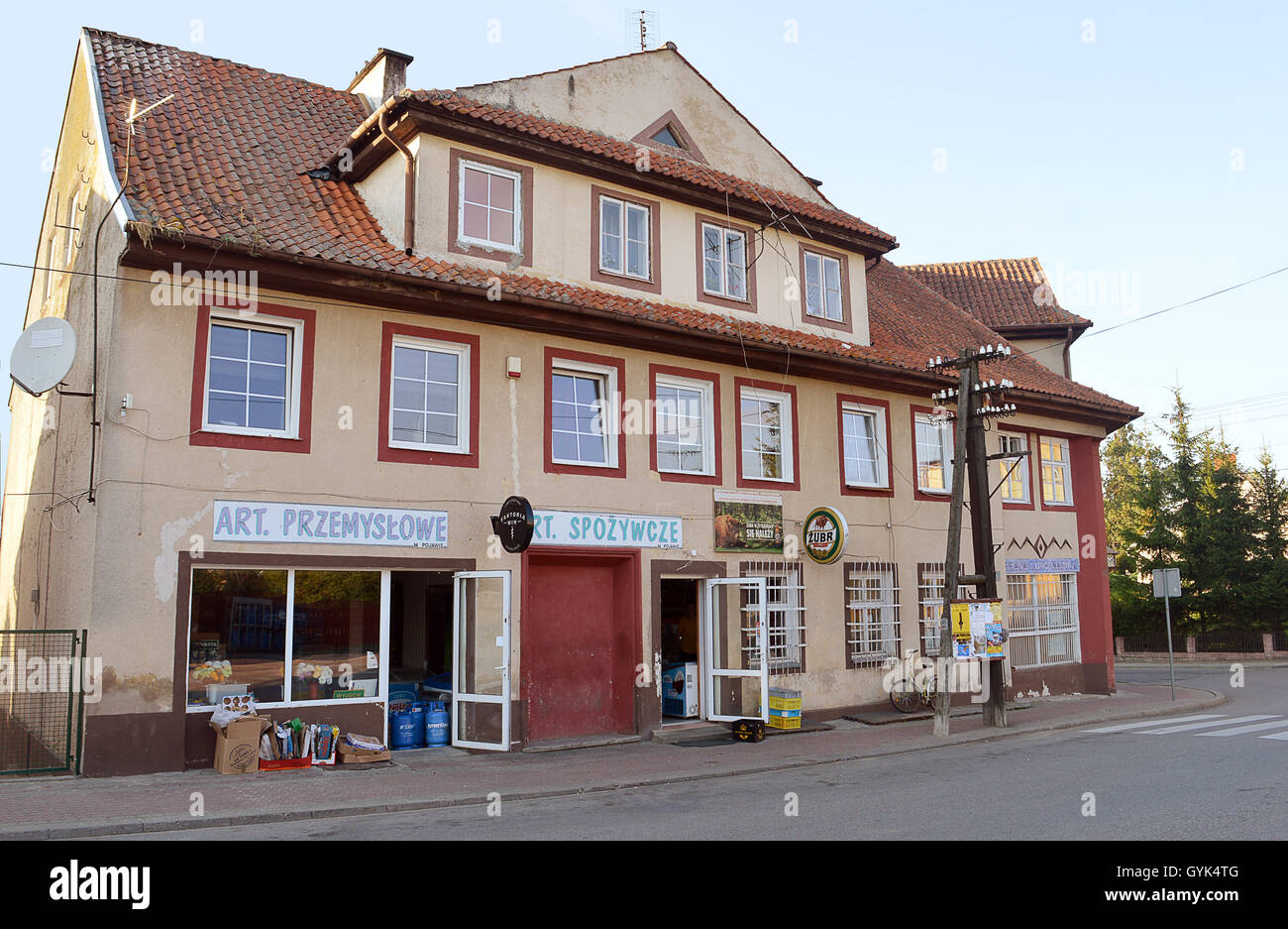 Surviving old buildings, Zytkiejmy, Poland Stock Photo