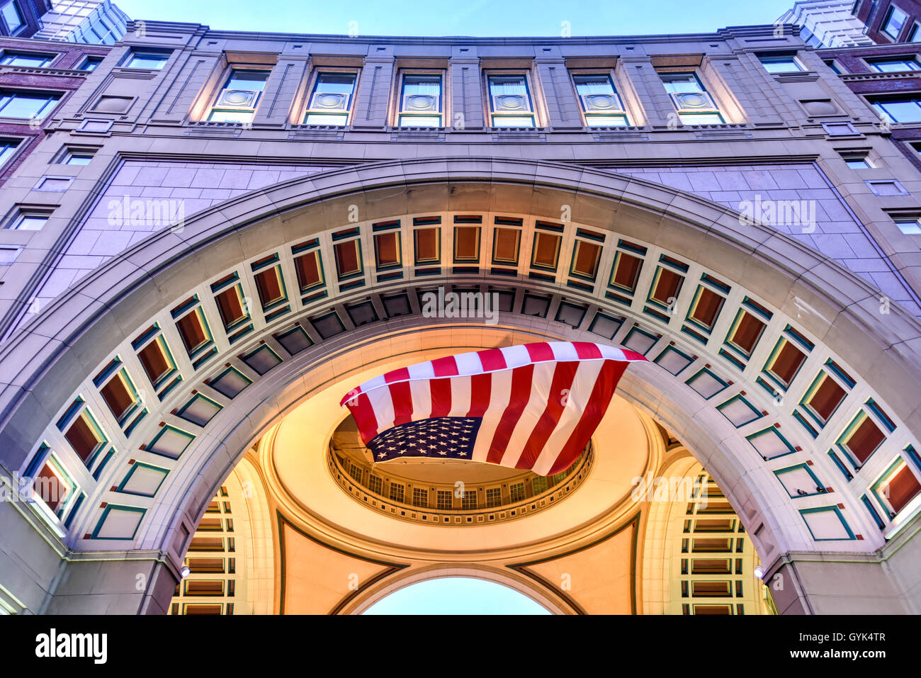 The arch at Rowes Wharf in Boston, Massachusetts Stock Photo Alamy