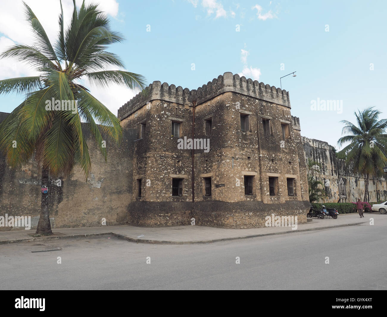 Front view of The Old Fort in Stone Town Zanzibar Stock Photo