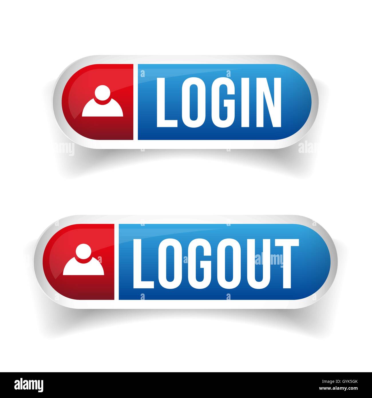 Login Logout button set vector Stock Vector Image & Art - Alamy