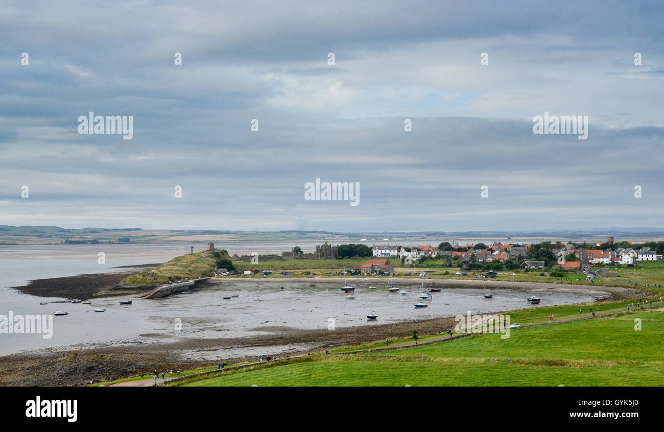 The harbour on the Holy Island of Lindisfarne Stock Photo