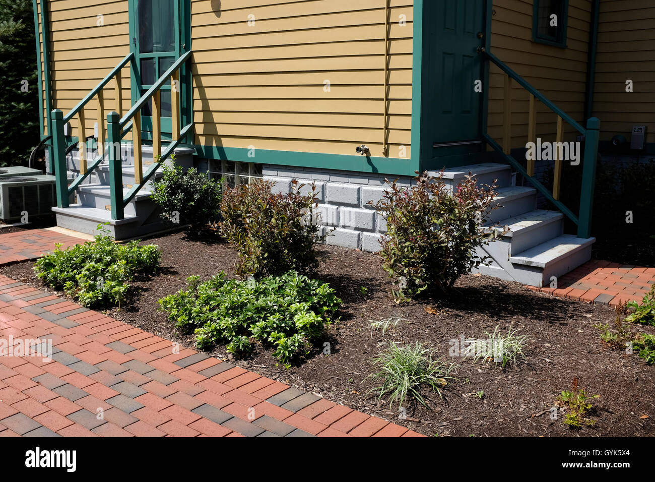 back-and-side-doors-at-christmas-story-house-in-cleveland-ohio-stock