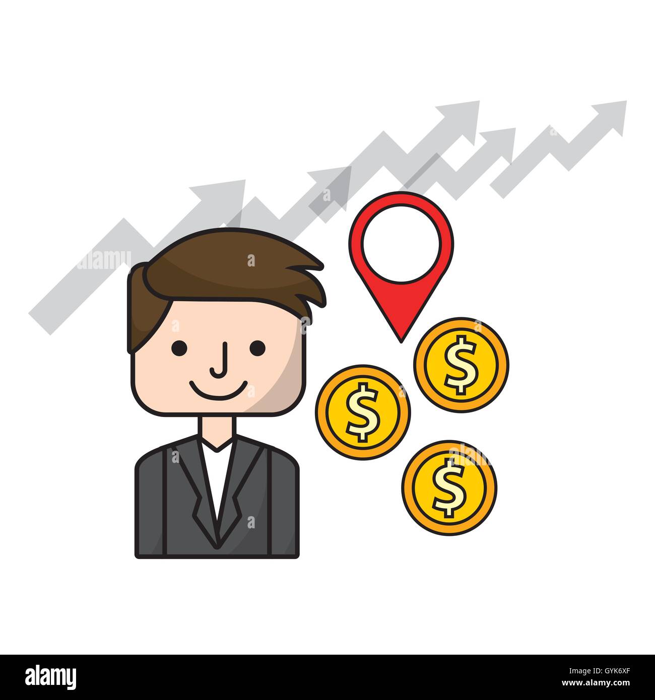 business growth flat line icons Stock Vector Image & Art - Alamy