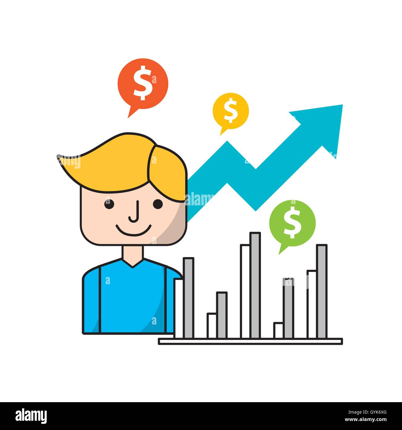 business growth flat line icons Stock Vector Image & Art - Alamy