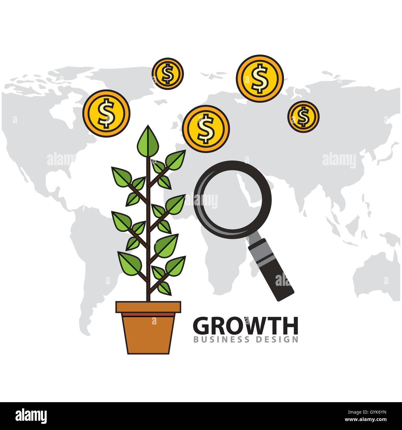 business growth flat line icons Stock Vector Image & Art - Alamy