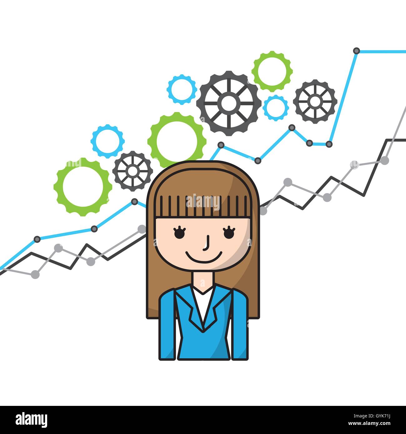business growth flat line icons Stock Vector Image & Art - Alamy