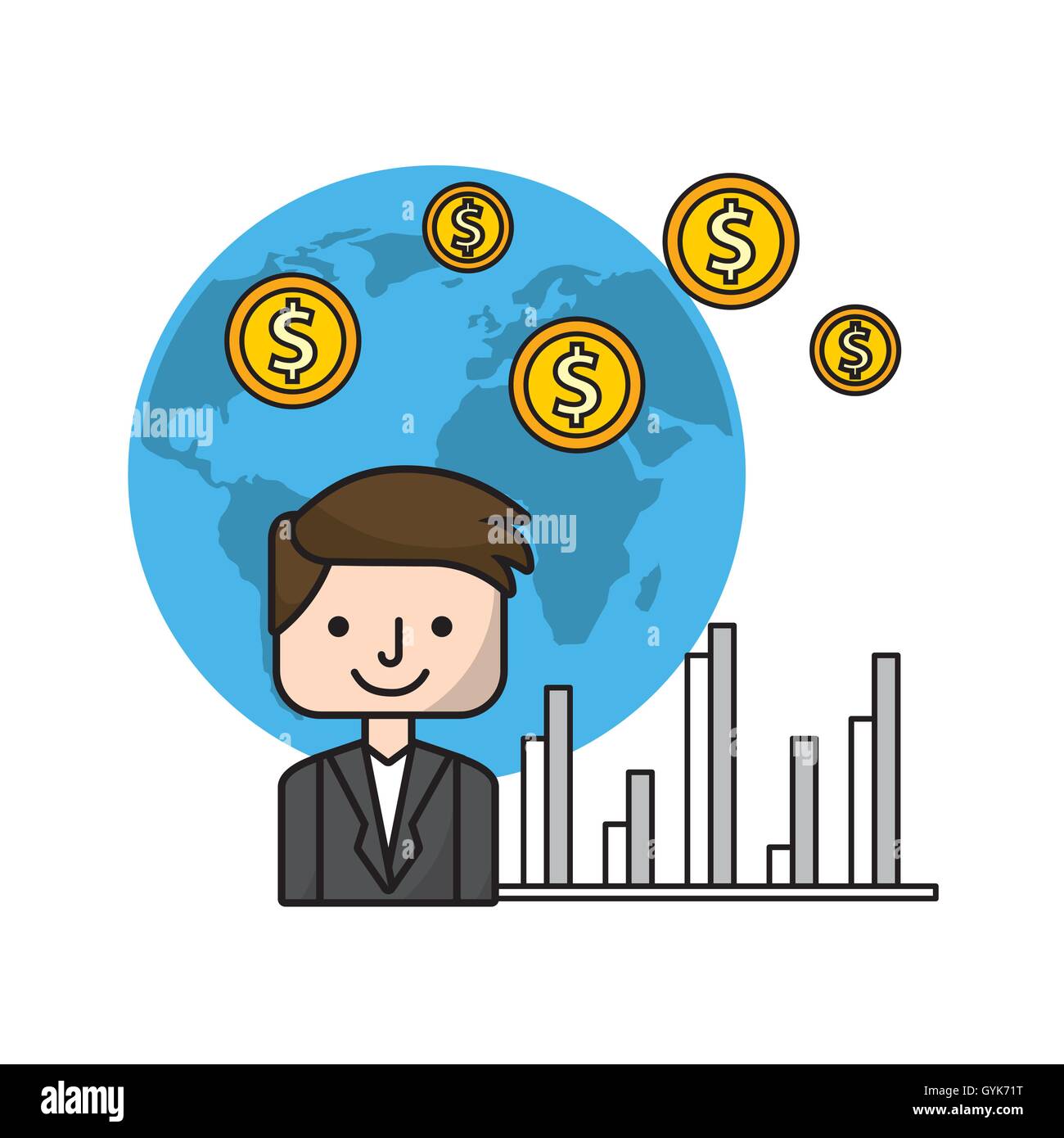 business growth flat line icons Stock Vector Image & Art - Alamy
