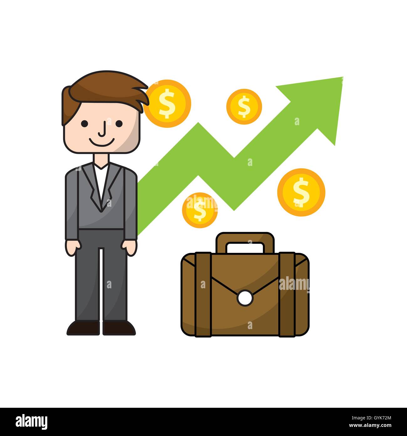 business growth flat line icons Stock Vector Image & Art - Alamy