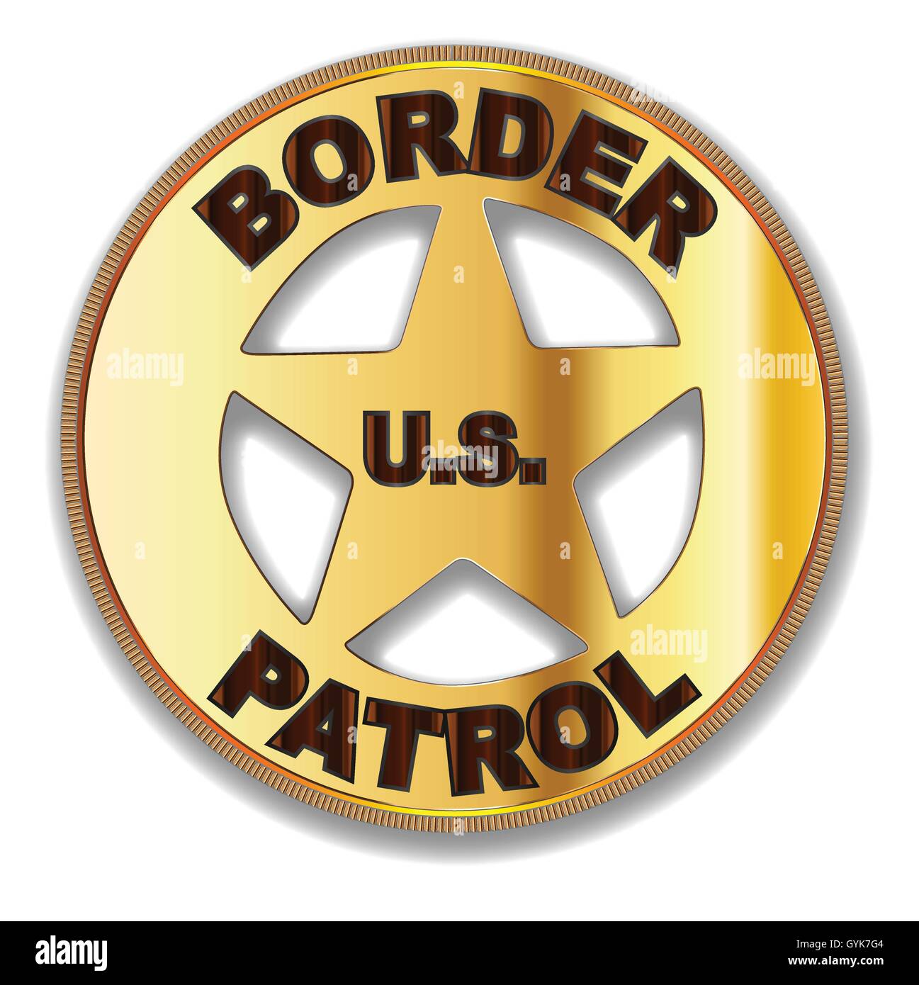 Download A typical Border Patrol Badge of the United States over a ...
