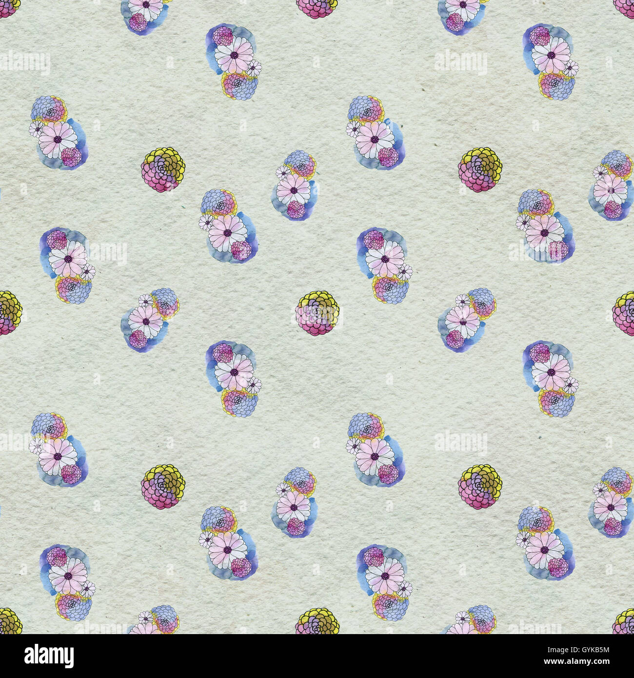 Seamless floral pattern with daisy flowers Stock Photo - Alamy