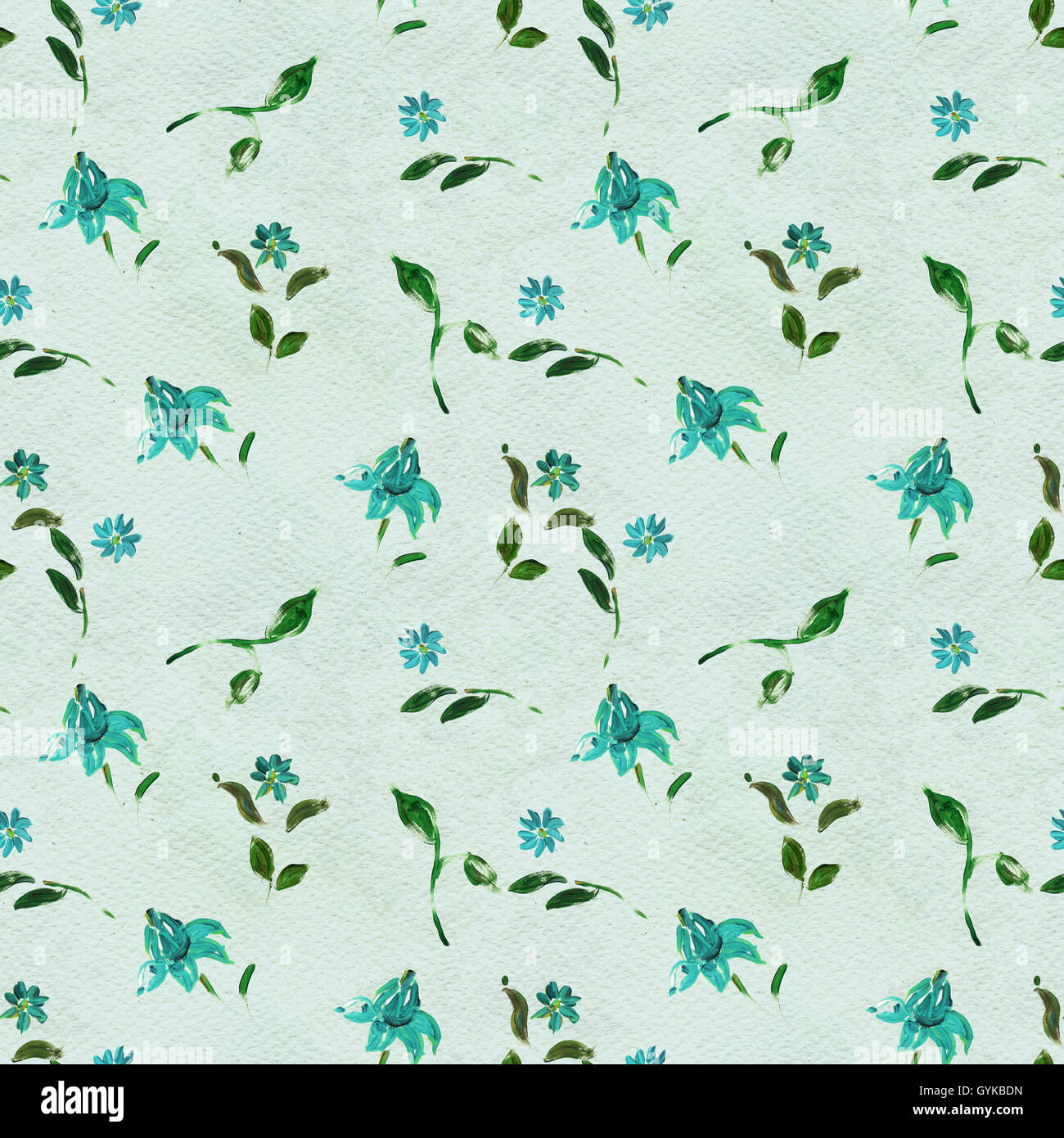 Seamless pattern with blue flowers Stock Photo - Alamy