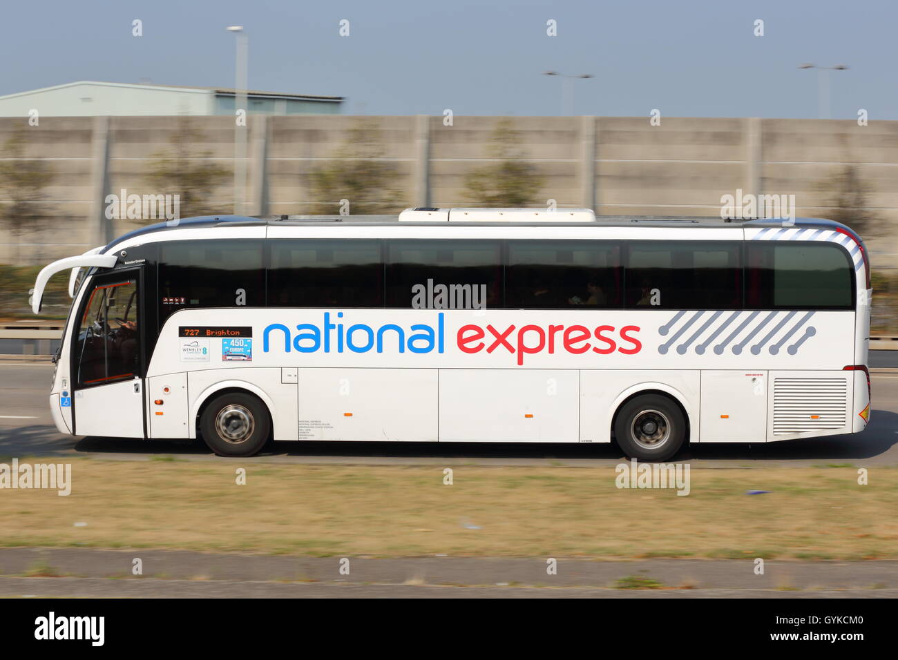 National Express coach near Heathrow Airport Stock Photo