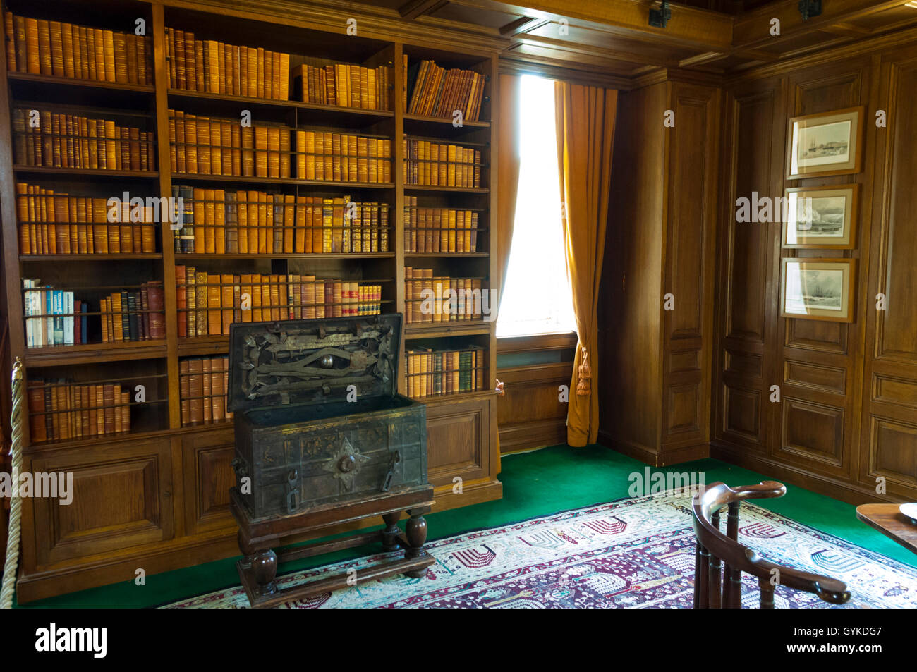 Italy, Lombardy, Como lake, Lenno, Balbianello villa, Library room Stock Photo