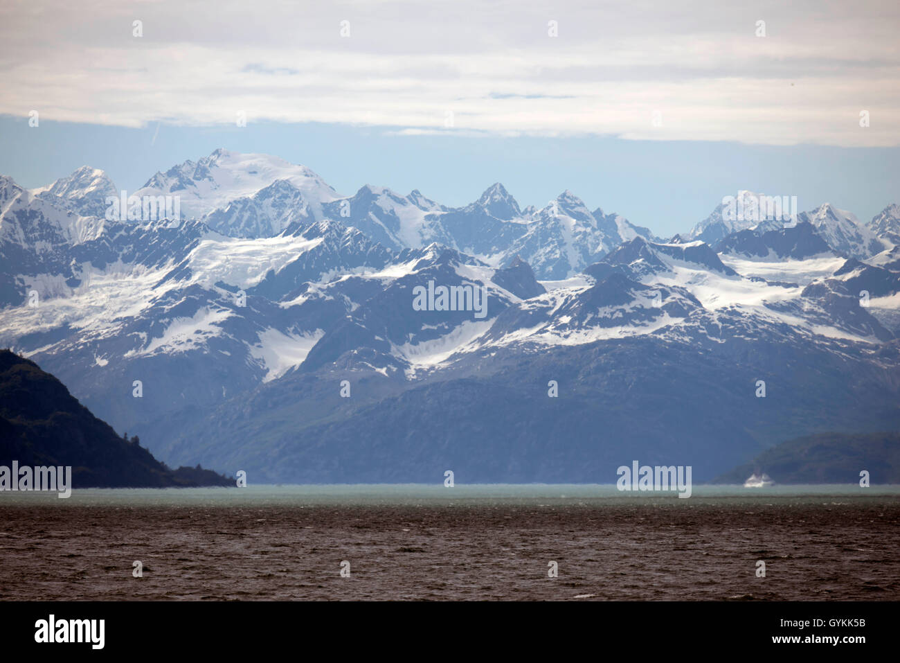 Mount Fairweather in Glacier Bay National Park Alaska USA. Tarr inlet ...