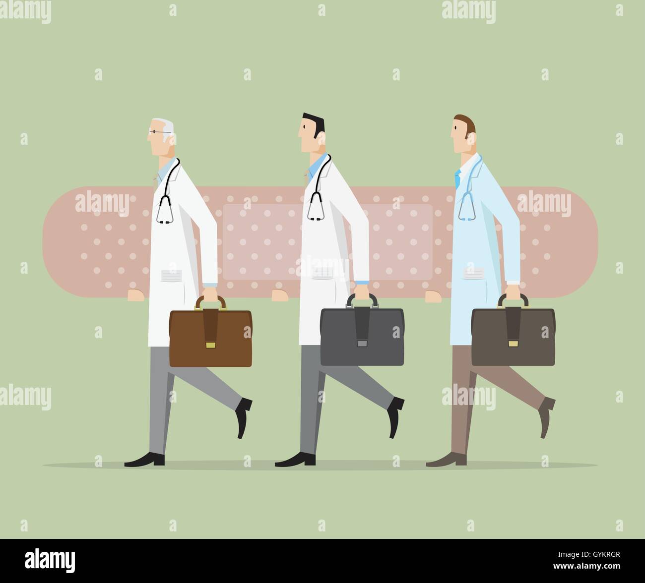 Doctors carrying a big band-aid Stock Vector Image & Art - Alamy